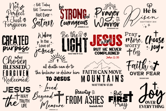 Christian Bible Verse SVG Bundle for T-Shirt Designs