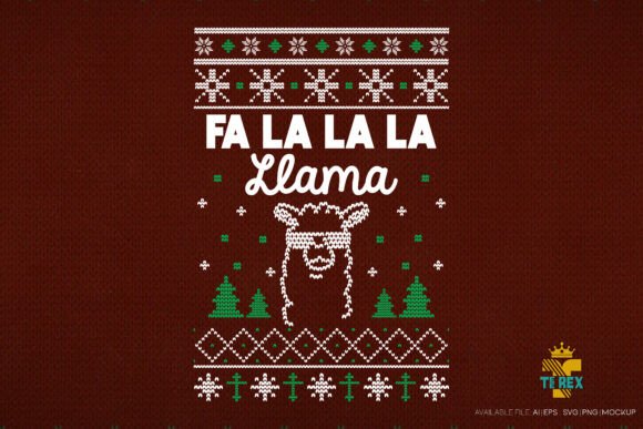 Fa La La Llama: A Festive Graphic for T-Shirt Designs