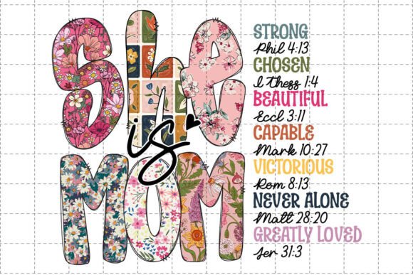 Floral She is Mom PNG: A Versatile Christian Design
