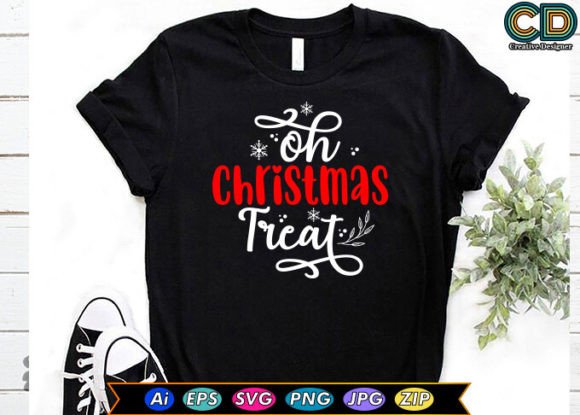 Oh Christmas Treat: A Festive T-Shirt Design for Crafters