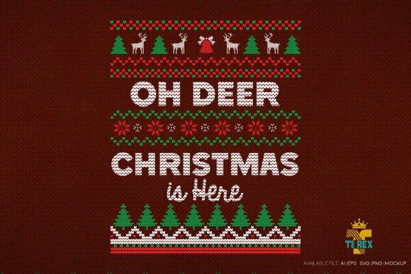 Oh Deer Christmas is Here: A Festive T-Shirt Design for Local Brands