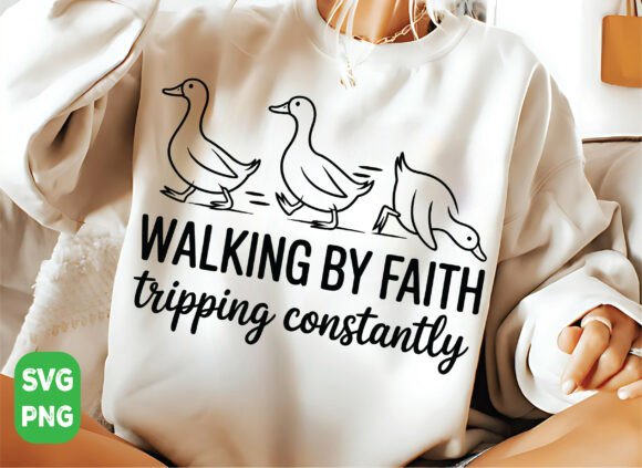 Walking by Faith Png: A Versatile Graphic for T-Shirt Designs